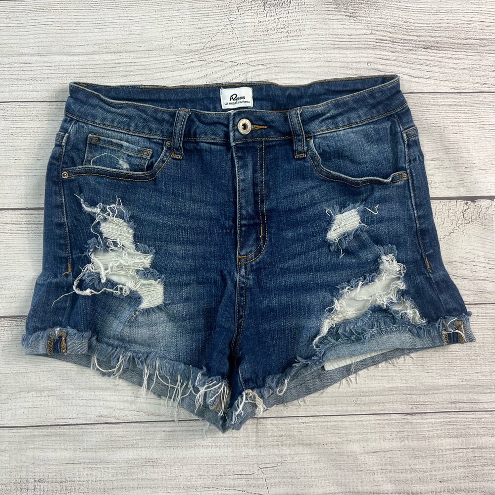 A2 Jeans Los Angeles, CA Distressed Cuffed Frayed Stretchy Denim Cut Off Shorts